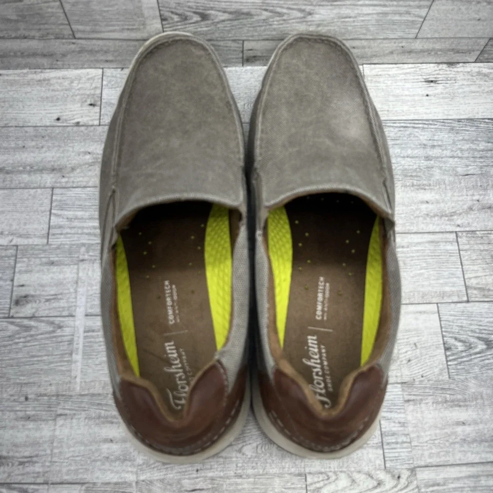 Florsheim Great Lakes Brown Canvas‎ Moc Toe Slip On Shoes Men Size 12M
